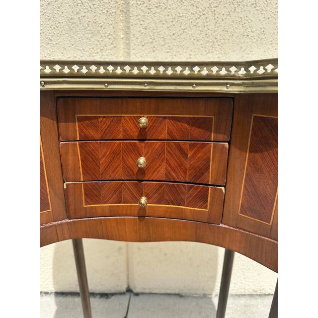 Wood French Style Kidney Shaped Side Table For Sale - Image 7 of 12