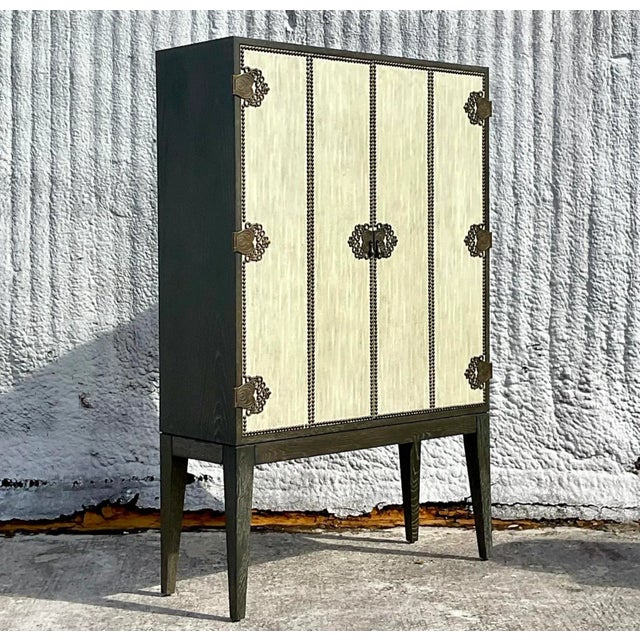 Early 21st Century Vintage Boho Arteriors Chelsey 60 Dry Bar Cabinet For Sale - Image 5 of 8