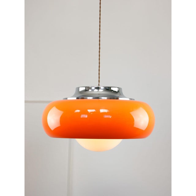 Large Space Age Orange Best Pendant from Guzzini, 1970s For Sale - Image 10 of 18