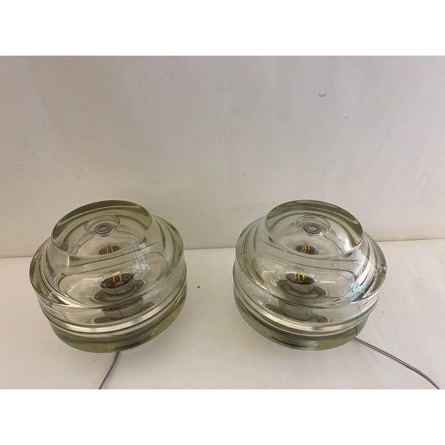Vintage Italian Andromeda Model Glass Lamps by Flavio Poli for Poliarte, 1960s, Set of 2 For Sale - Image 8 of 9