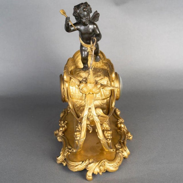 Napoleon III Gilt Bronze Clock, 19th Century For Sale - Image 5 of 10