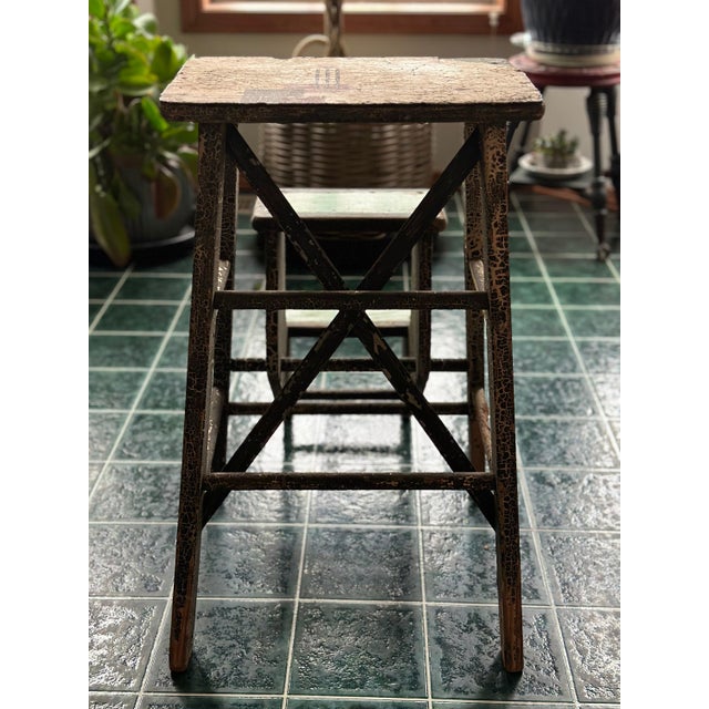 Art Deco MCM Art Deco Fold-Out Step Stool For Sale - Image 3 of 10