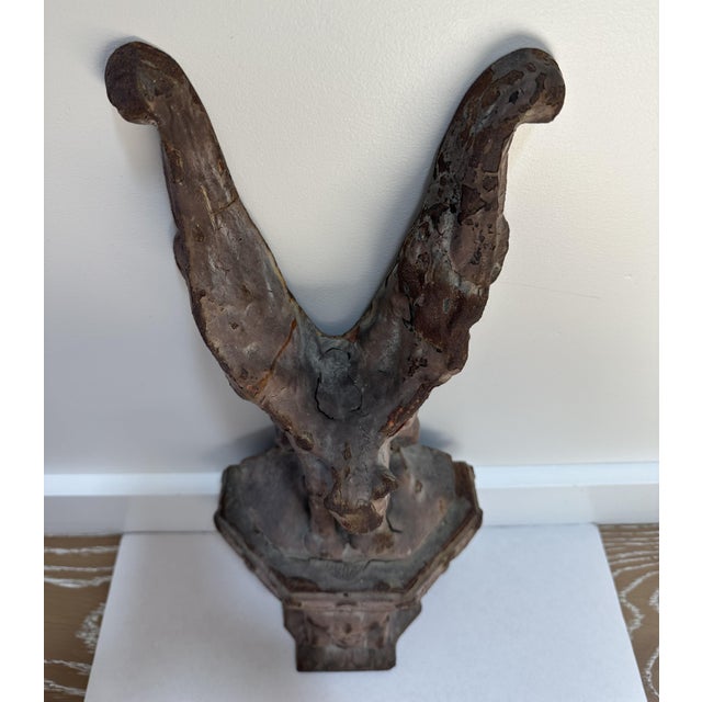 1900 - 1909 Antique Wells Fargo Winged Mountain Lion & Ram Heads Architectural Salvage Ornament For Sale - Image 5 of 8