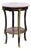 Classic French Louis XVI Marble Accent Table With Cane Shelf & Hand-Applied Gold Leaf For Sale