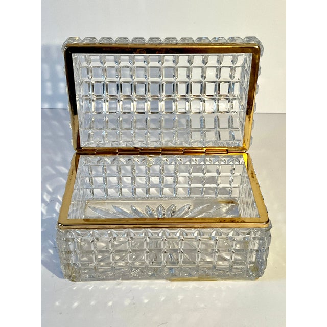 A magnificent cut crystal Box with Brass closure and hinge. The condition is very good with no chips or cracks. A...