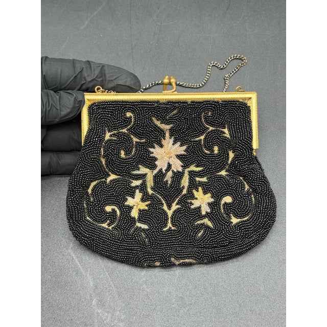 Antique Longchamps French Micro-Beaded Embroidered Purse For Sale In New York - Image 6 of 8