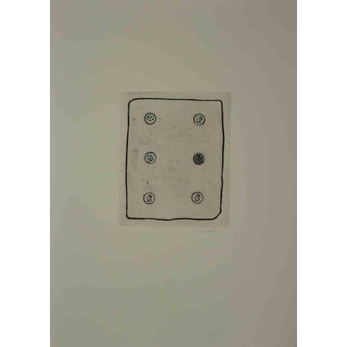 Composition is an original black and white etching realized by Giulio Turcato in 1964. Hand signed on the lower right...