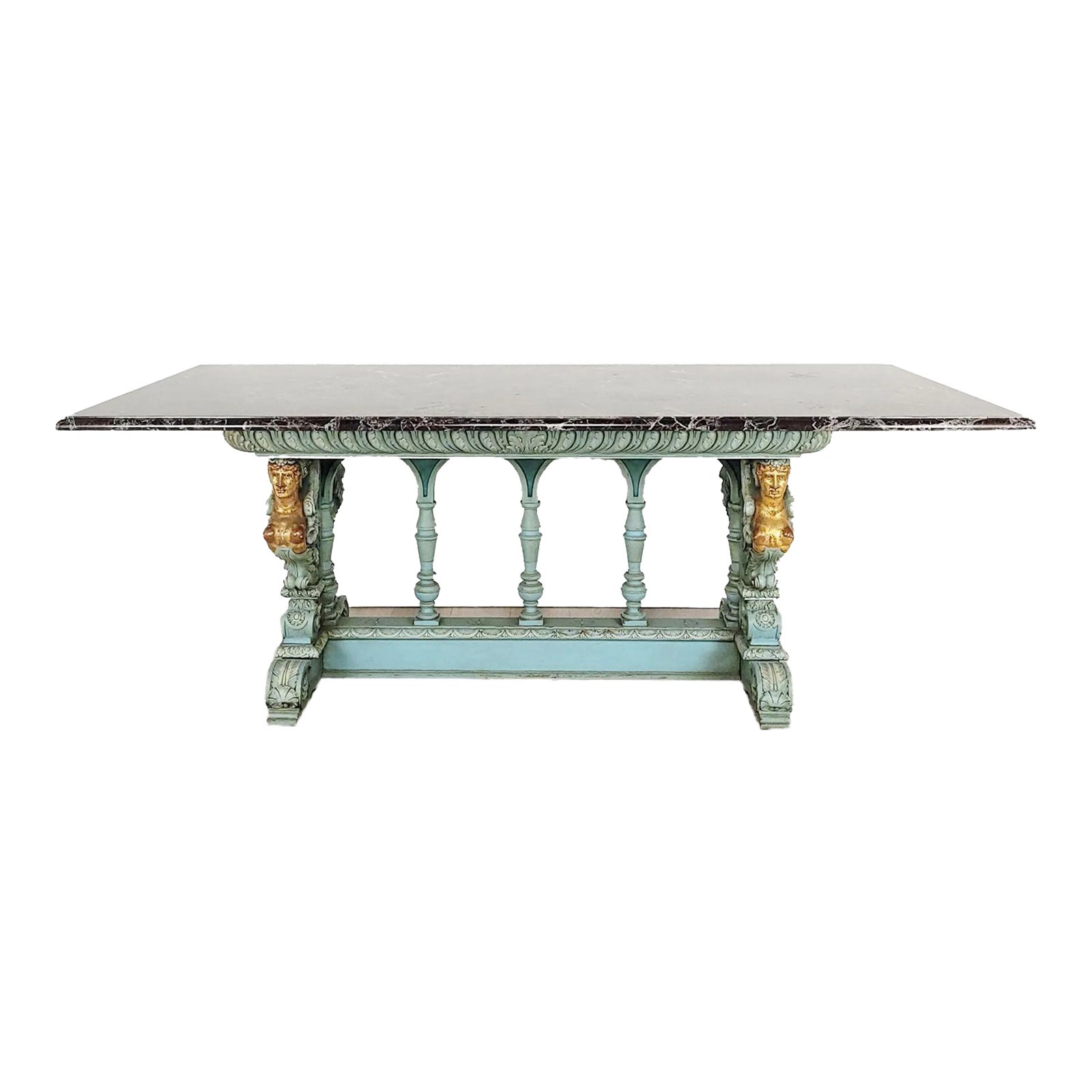 19th Century Italian Center Table With Levanto Marble Top | Chairish