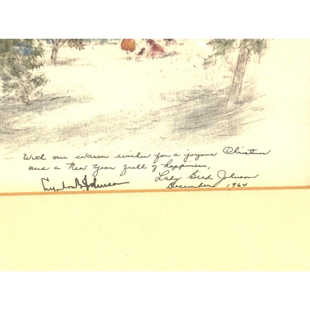 1964 Lyndon B. & Lady Bird Johnson White House Christmas Gift Print by Robert Laessig, Framed For Sale - Image 4 of 7