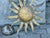 Mid 20th Century Spanish Midcentury Gilt Metal Sunburst Light Fixture with Wavy Rays For Sale - Image 10 of 12