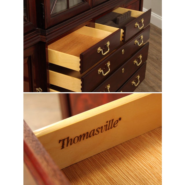 Thomasville Georgian Style Large Mahogany China Display Breakfront For Sale - Image 9 of 12