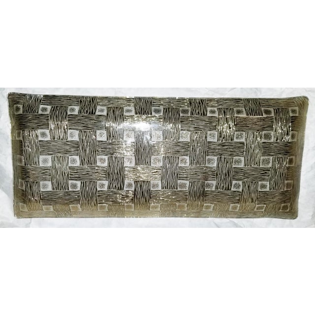 1960sMid Century Modern Gold Weave Glass Serving Platter For Sale In West Palm - Image 6 of 6