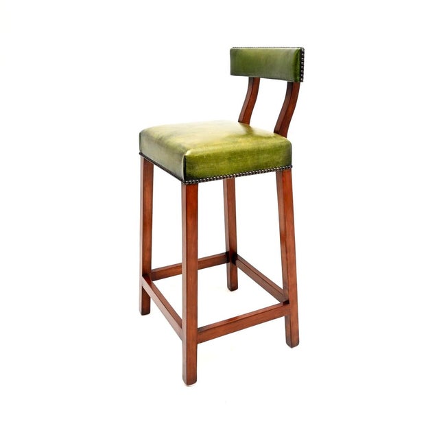 Brown Georgian Style Bar Stools, 1960, Set of 4 For Sale - Image 8 of 11