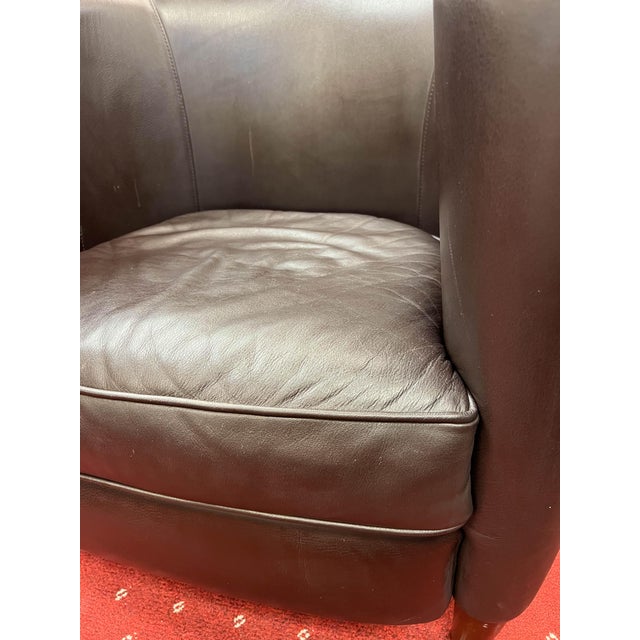 Vintage Brown Leather Tub Chair Chairish