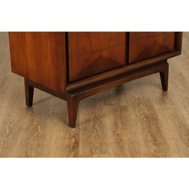 United Furniture Mid Century Modern Walnut High Chest For Sale In Philadelphia - Image 6 of 18
