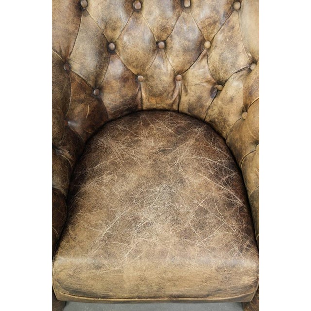 Cowhide Chesterfield Club Armchair For Sale - Image 6 of 15