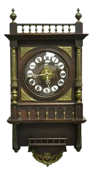 Antique French Empire Victorian Bronze Ormolu Walnut Vatican Wall Clock