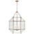 Traditional Suzanne Kasler By Visual Comfort Studio Morrison 4-Light Pendant with Clear Glass Shade in Satin Brass For Sale - Image 3 of 3