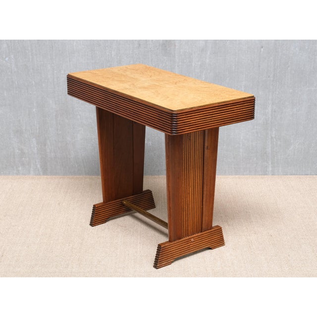 Grissinato Console Table in Walnut and Burl attributed to Gio Ponti, Italy, 1930s For Sale - Image 10 of 15