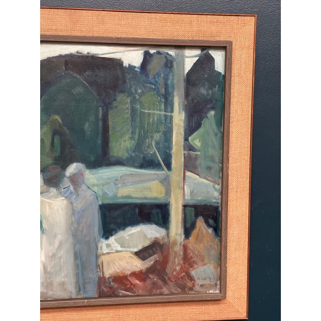 Nis Stougaard, Gudhjem, Bornholm, 1965, Oil on Canvas, Framed For Sale - Image 4 of 18