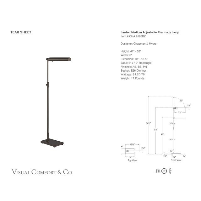 Chapman & Myers by Visual Comfort Signature Lawton Medium Adjustable Pharmacy Lamp in Bronze Designer: Chapman & Myers...