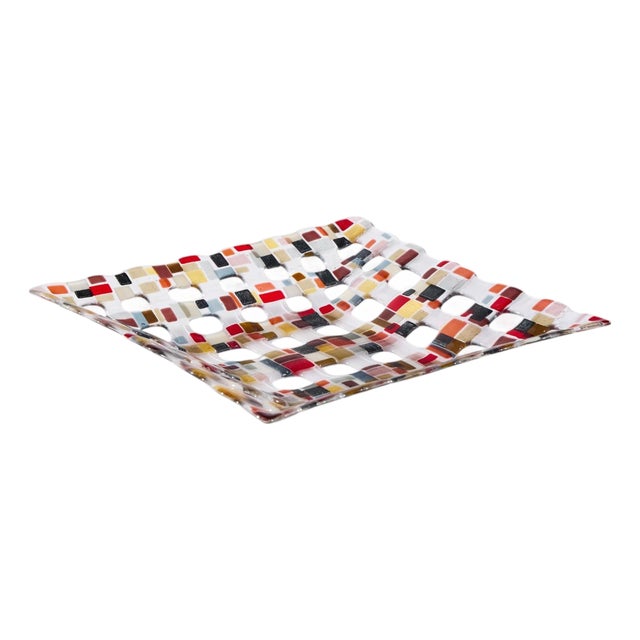Renato Foti 2006 Large Fused Glass Tray For Sale