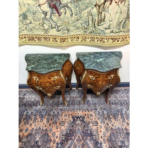 Nightstands with Marble Top, Set of 2 For Sale - Image 4 of 7