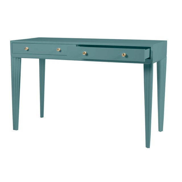 David Francis David Francis Furniture for Chairish Sedona Desk, Aegean Teal For Sale - Image 4 of 4