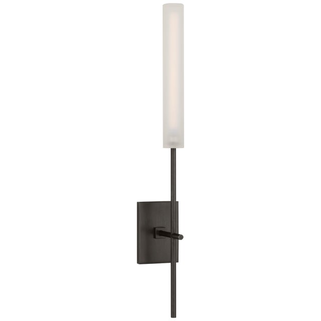 Fay 18" Sconce in Bronze with Frosted Glass Designer: Ian K. Fowler Finish: Bronze Height: 17.5" Width: 2.5" Extension:...