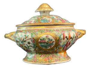 Late 20th Century Rose Medallion Soup Tureen