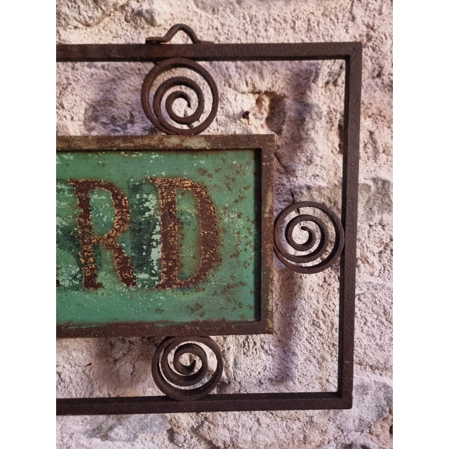 Antique French Double-Sided Shop Sign in Iron Frame, 1890s For Sale - Image 10 of 18