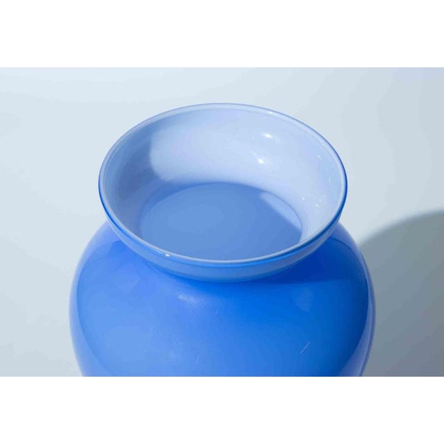 Art Deco Murano Cobalt Blue Art Glass Vase, 1970s For Sale - Image 3 of 5