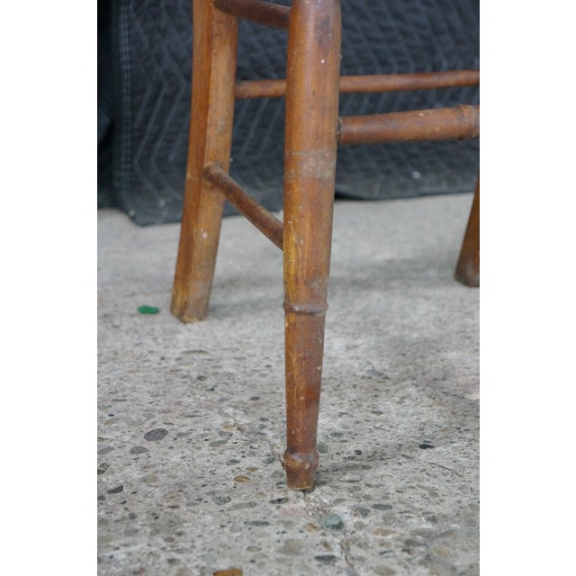 2 Antique Victorian Early American Style Maple Spindle Back Side Chairs Pair For Sale - Image 6 of 18