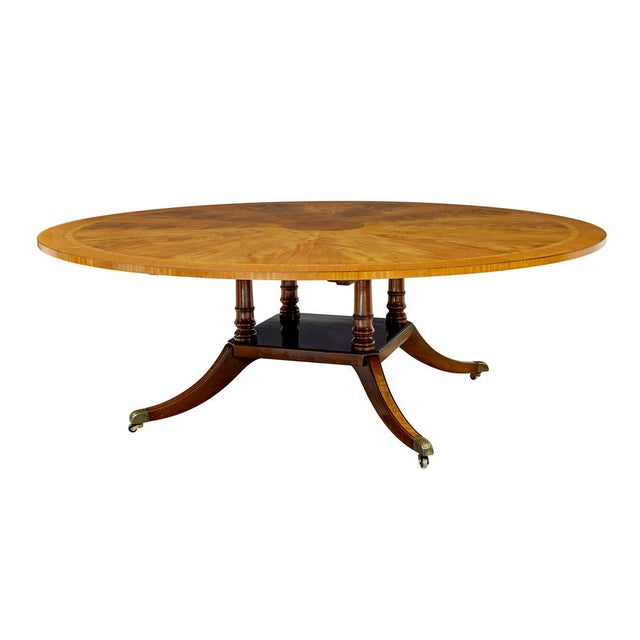 Hollywood Regency Large Antique Sheraton Inspired Dining Table, 1990 For Sale - Image 3 of 10