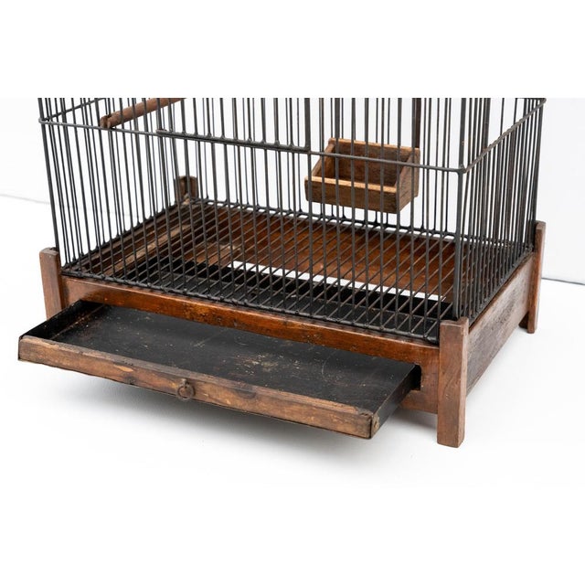 Black Metal Bird Cage, 1950s For Sale - Image 8 of 10