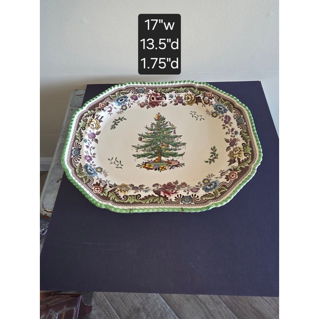 1980s Spode Christmas Tree Platter For Sale - Image 5 of 5