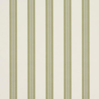 Schumacher Chatham Stripe Wallcovering In Leaf For Sale