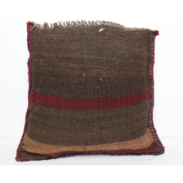 Vintage Red Diamond Motif Rug Cushions -Handwoven Rug&Kilim Decorative Pillow Set -18'' X 20'' For Sale - Image 4 of 11