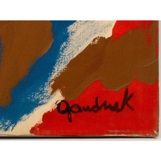 Textile Walter Gaudnek Abstraction Oil on Canvas, Ca. 1970 For Sale - Image 7 of 8