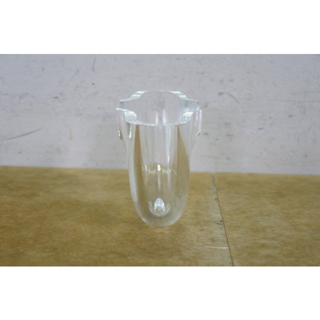 1990s Steuben Equinox Neil Cohen Half Moon Notched Art Glass Bowl 10" For Sale - Image 5 of 16