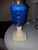 Mid 19th Century Mid 19th Century Star and Punty Blue Glass Font Lamp For Sale - Image 5 of 7