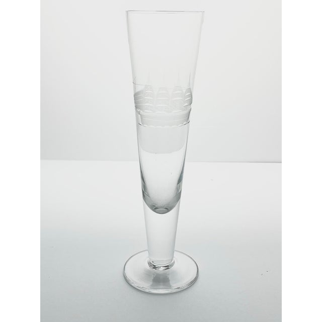 Contemporary 1990s Toscany “Clipper Ship” Set of 3 Pilsner Beer Glasses For Sale - Image 3 of 8