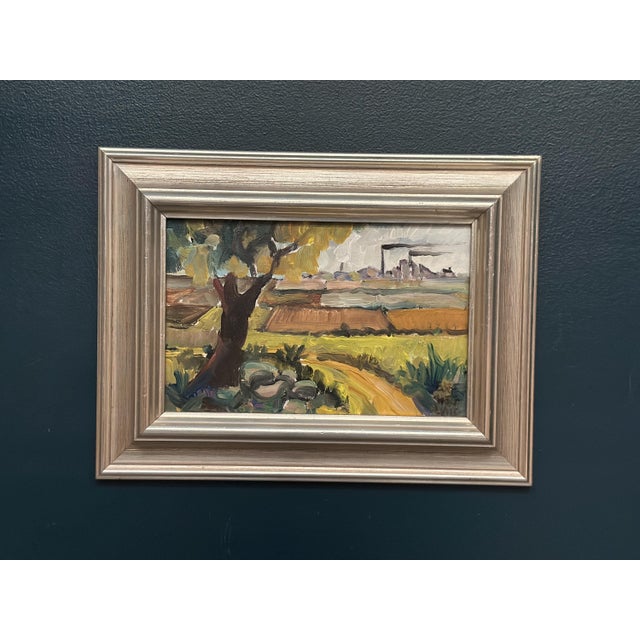 Industrial Landscape, 1976, Oil on Canvas For Sale - Image 6 of 9
