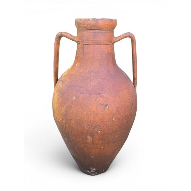 Ceramic Monumental Glazed Terracotta Jar with Handles, Italy, 1950s For Sale - Image 7 of 9