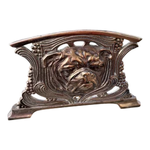 1900s Judd Manufacturing Company Art Nouveau Bronze Pug Expandable Bookend