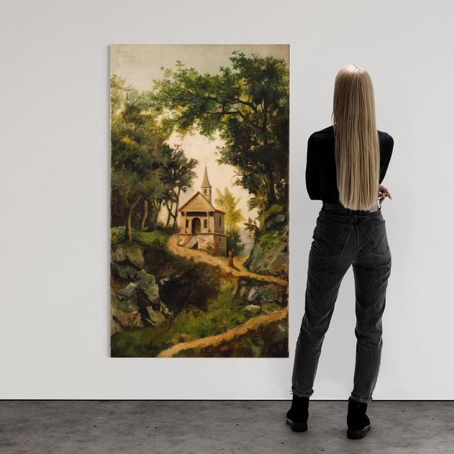 Countryside Landscape, Oil on Canvas, 1880 For Sale - Image 3 of 17