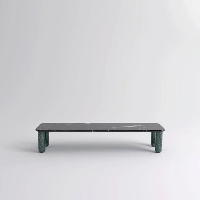 Large black and green marble "sunday" coffee table, jean-baptiste souletie dimensions: 50 w x 200 d x 35 h cm materials:...