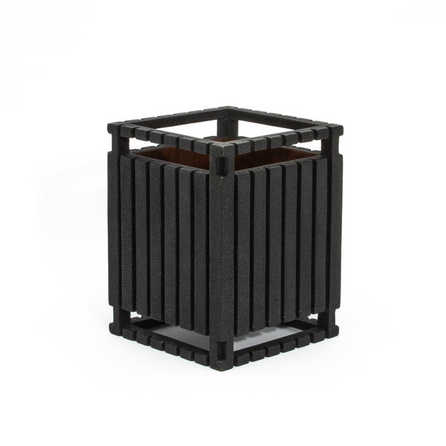 2020s Waste Bin in Black Shagreen by R&y Augousti For Sale - Image 5 of 5