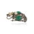 Emerald Vintage Neo-Victorian Art Inspired Natural Emerald Opal Tiara Crown Brooch Pendant in Silver For Sale - Image 8 of 13