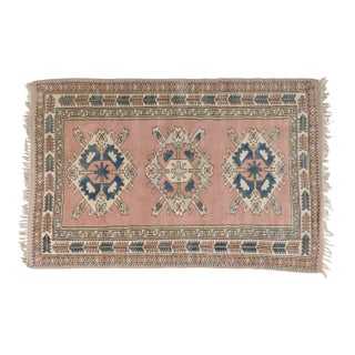Geometric Vintage Wool Carpet For Sale